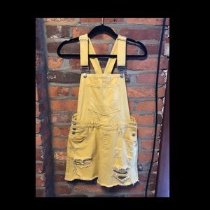Harper & Me Yellow Jean Overall Dress - M